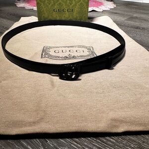 Gucci Classic Black Leather Belt